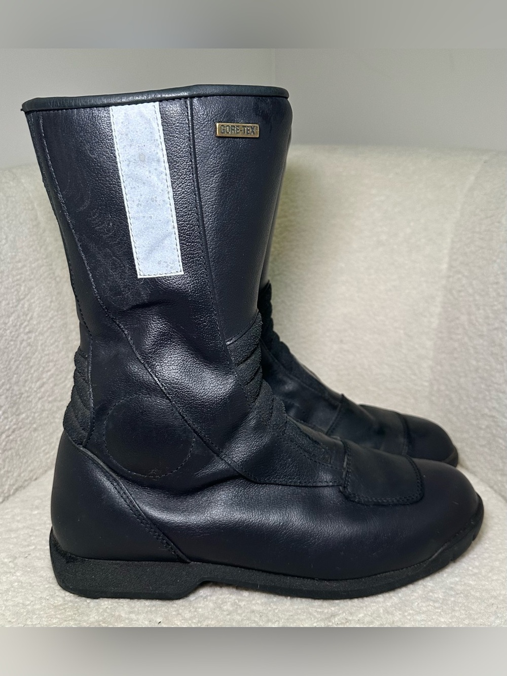 Vintage BMW Motorrad Gore-Tex Black Leather Touring Motorcycle Boots Italy 10
